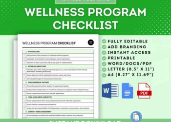 Employee Wellness Program Checklist Template, Workforce Health and ...